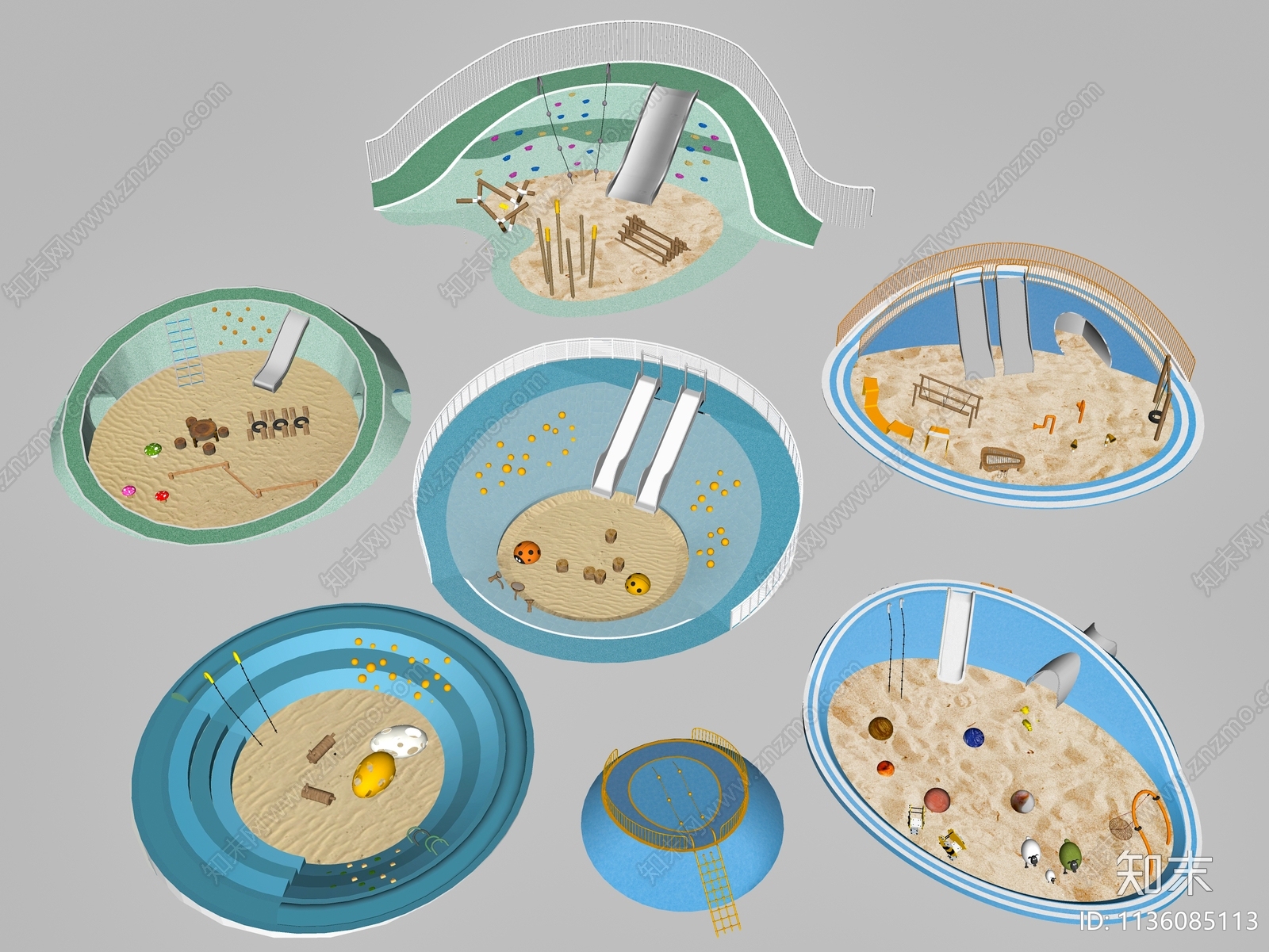 儿童乐园沙坑SU模型下载【ID:1136085113】
