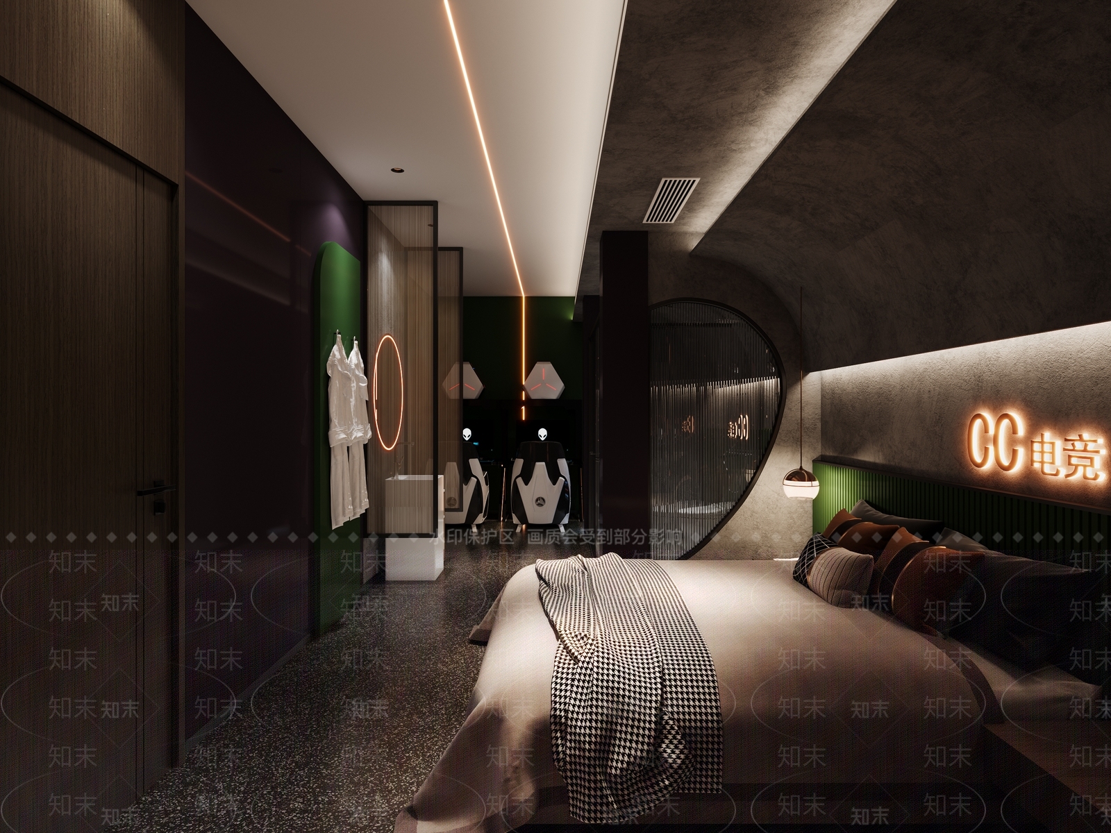 现代电竞房3D模型下载【ID:1136087622】