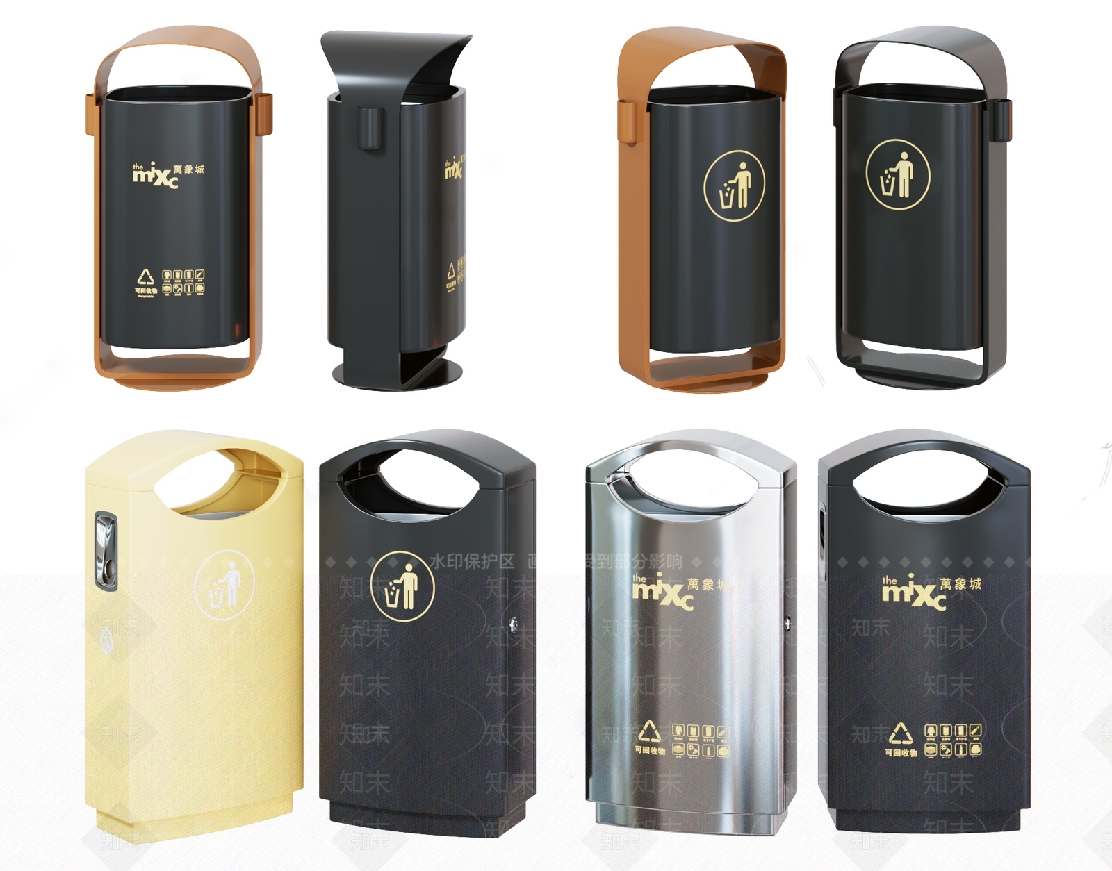 垃圾箱3D模型下载【ID:1136145987】