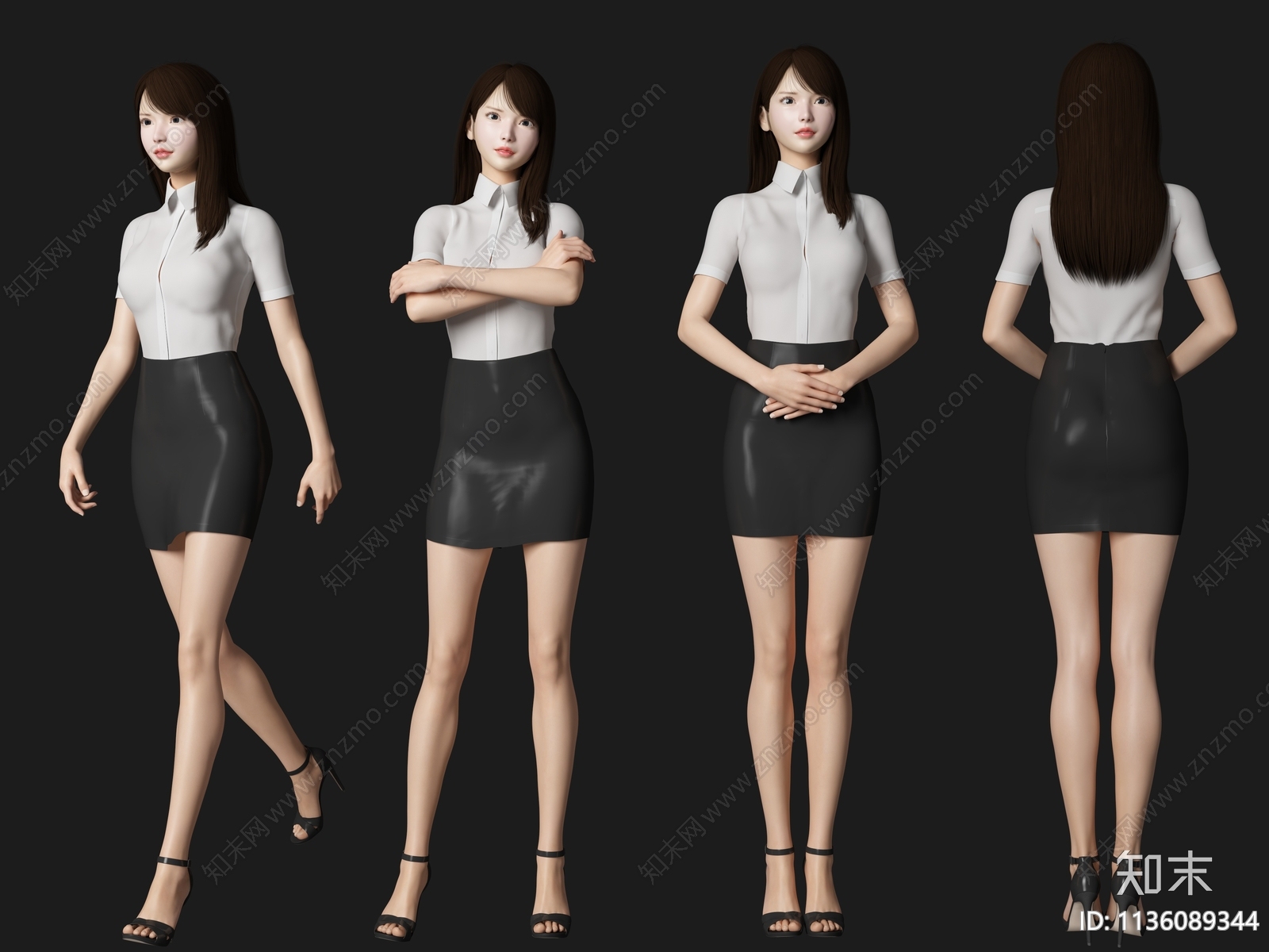 女人3D模型下载【ID:1136089344】