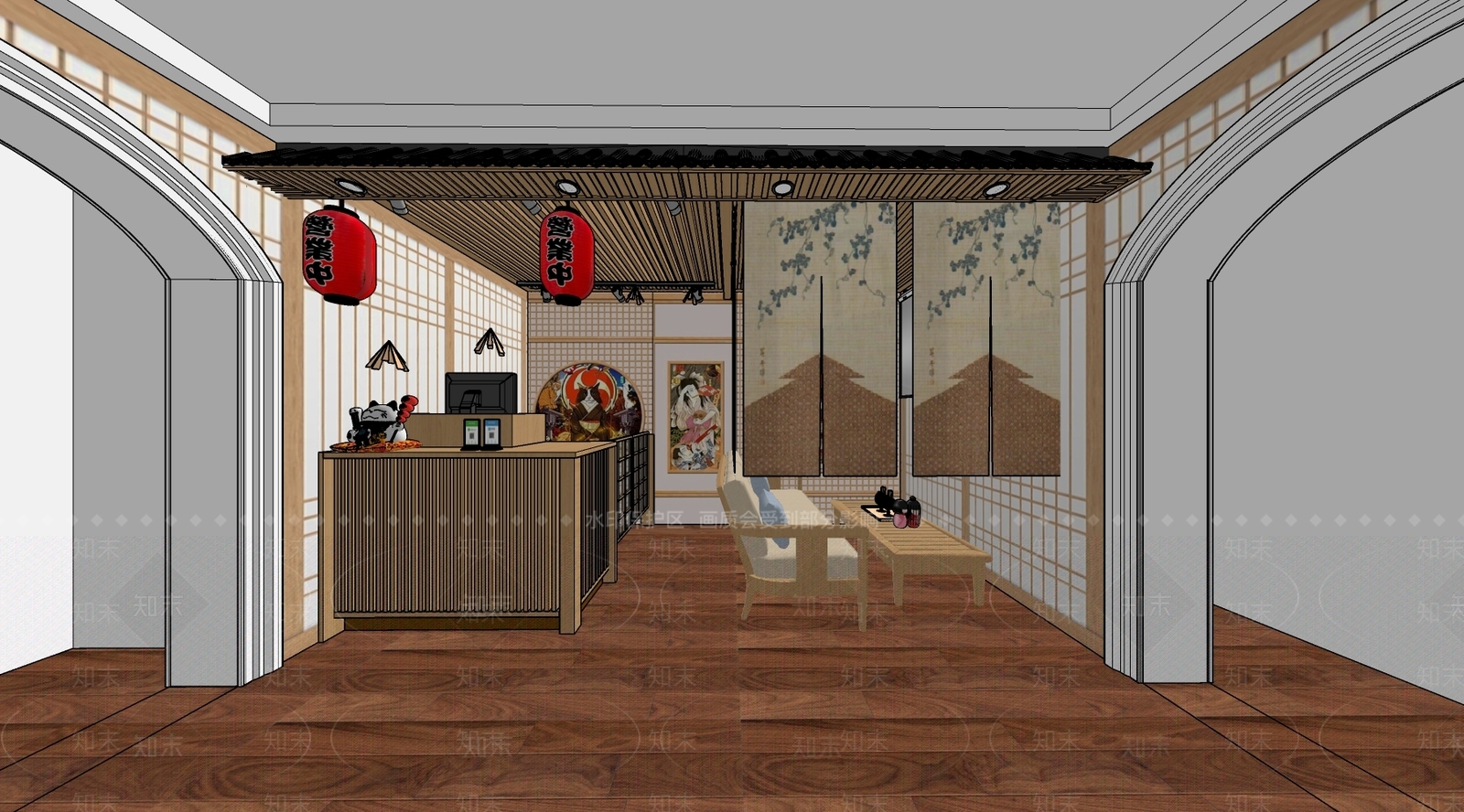 现代剧本杀接待台SU模型下载【ID:1136092532】