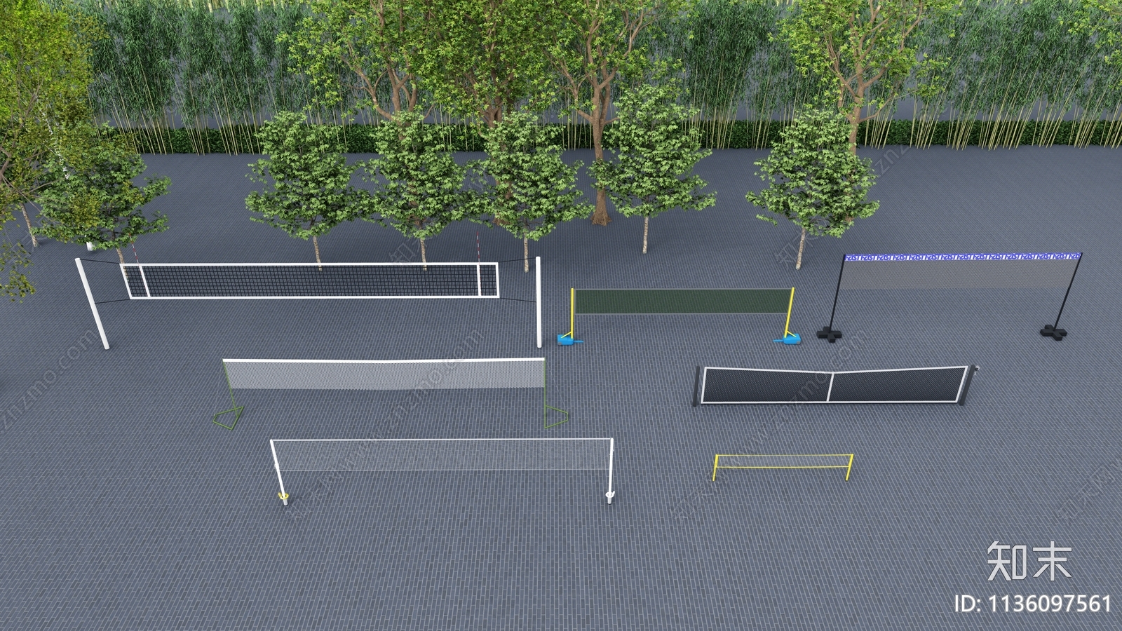 可移动式羽毛球网架SU模型下载【ID:1136097561】
