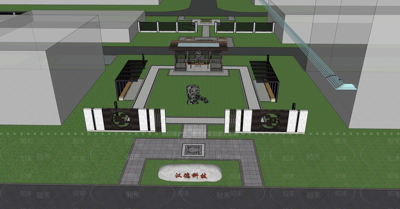 现代厂区办公景观SU模型下载【ID:1136711342】
