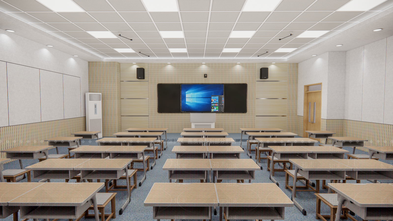 现代学校教室SU模型下载【ID:1136109098】