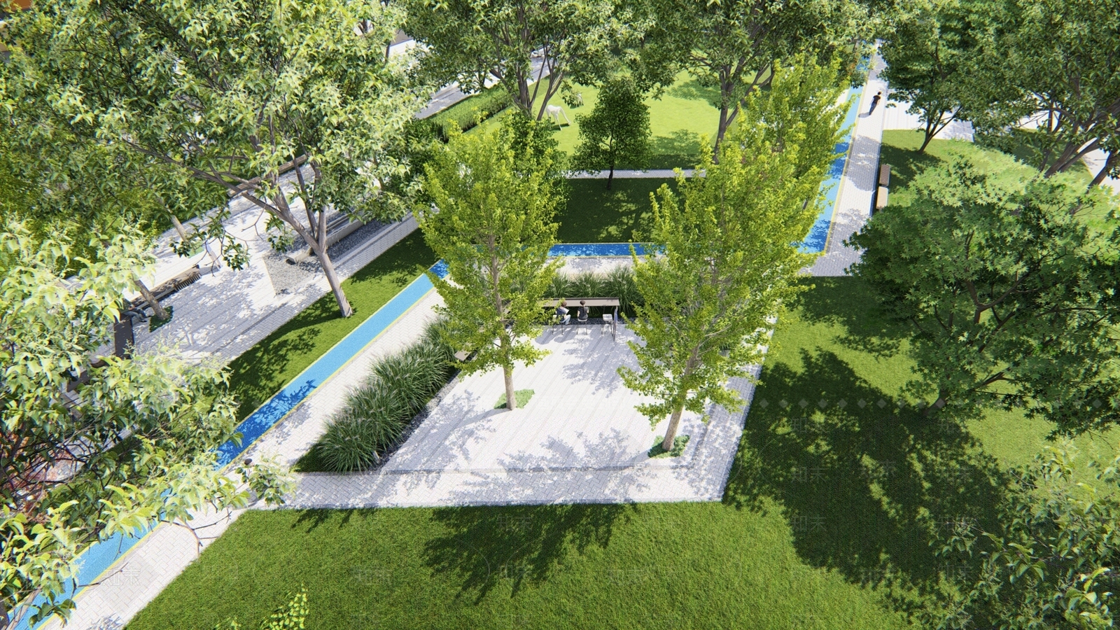 现代折线景观公园SU模型下载【ID:1136113001】