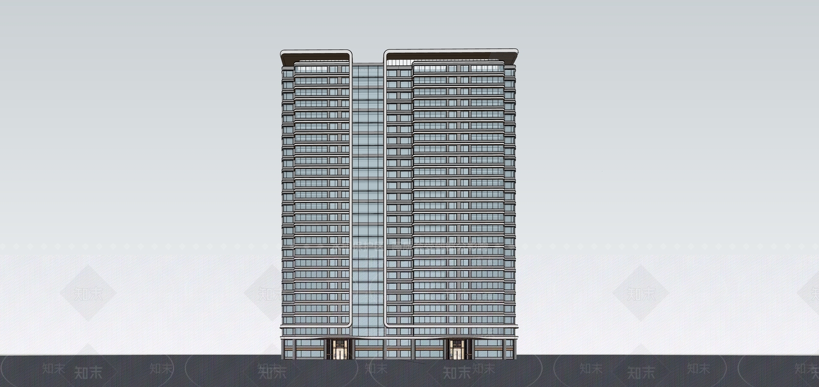 现代高层住宅SU模型下载【ID:1136110849】