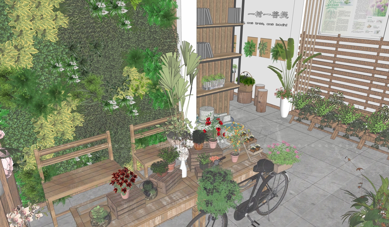 现代花店SU模型下载【ID:1136112884】