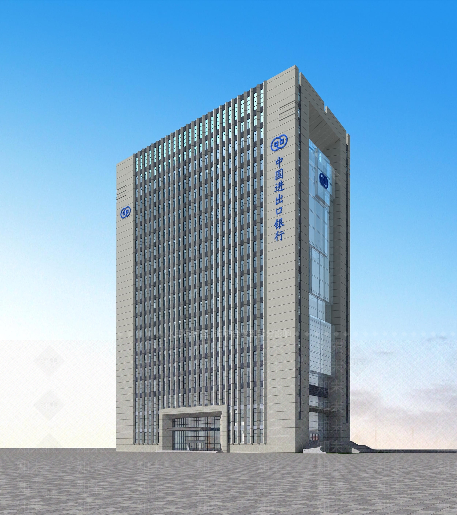现代高层办公楼3D模型下载【ID:1136128753】