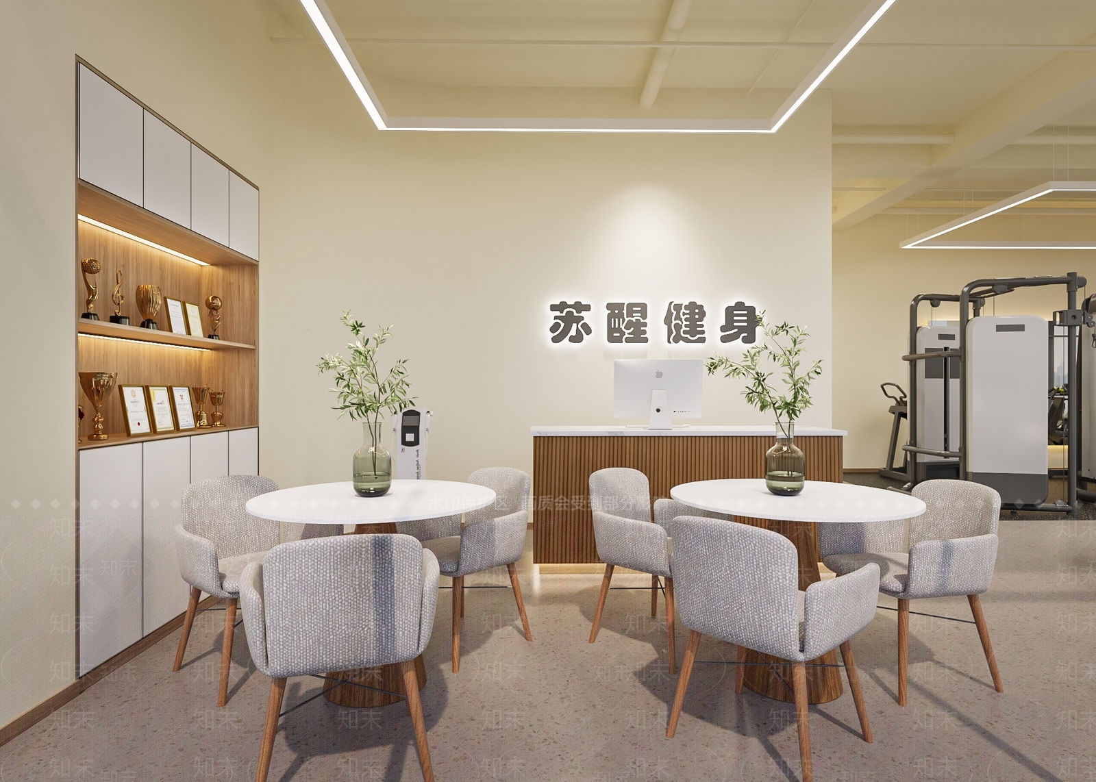 现代健身房3D模型下载【ID:1136126537】