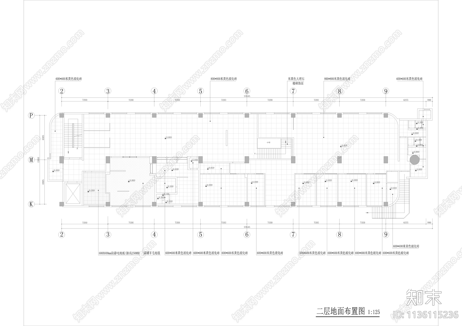 银行办公室cad施工图下载【ID:1136115236】