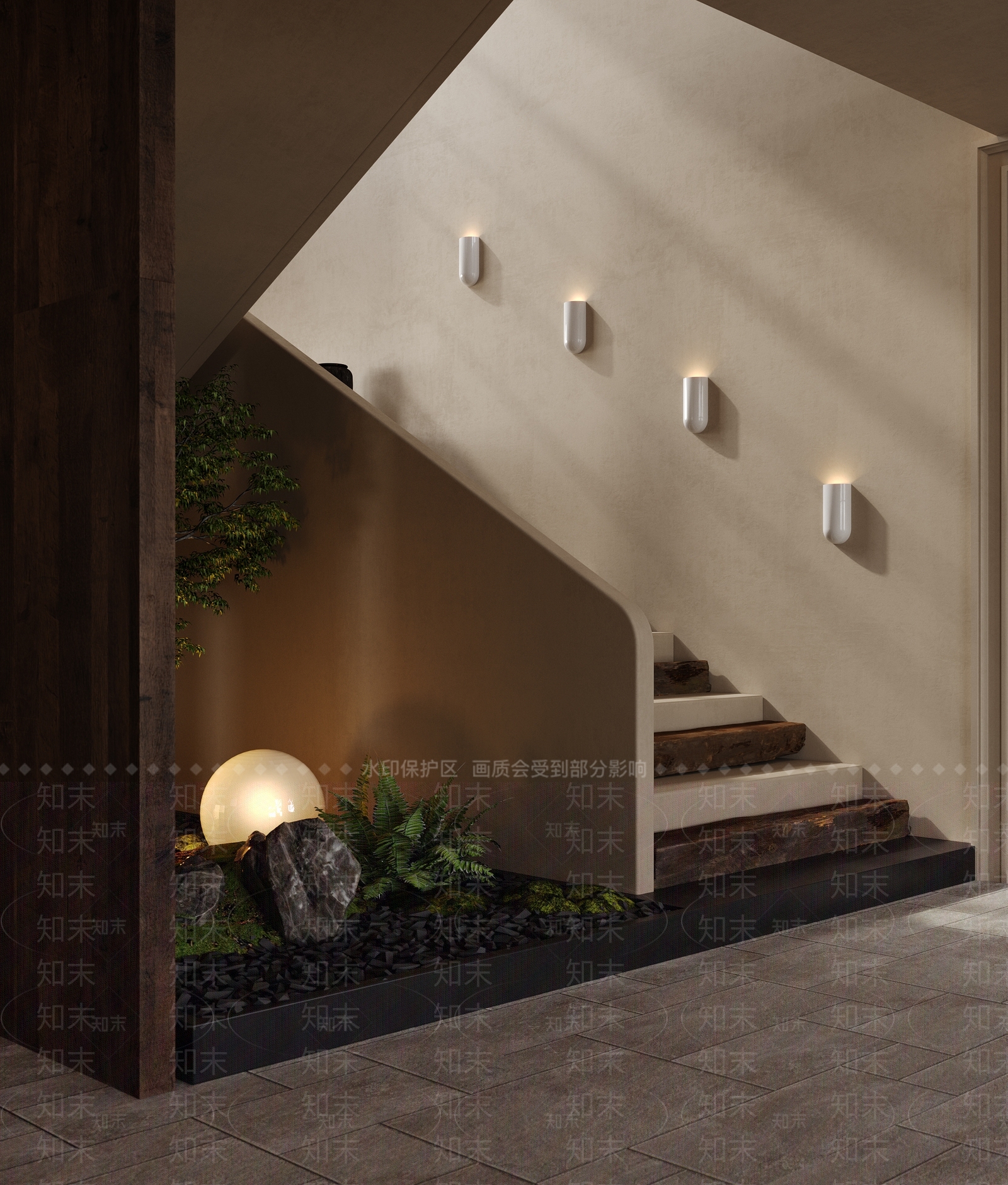 侘寂楼梯间3D模型下载【ID:1136119595】