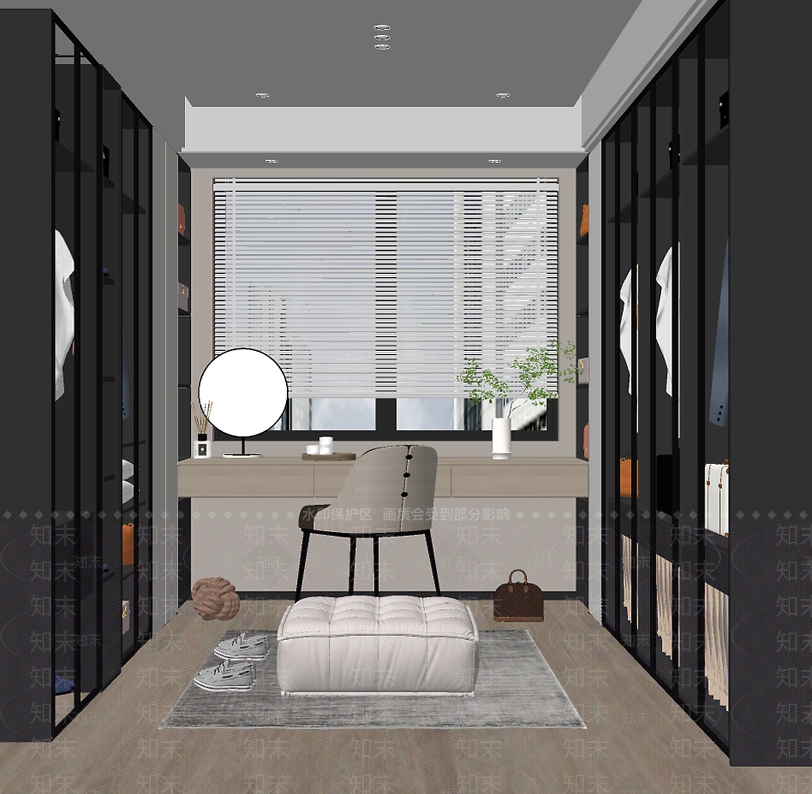 现代衣帽间SU模型下载【ID:1136123406】