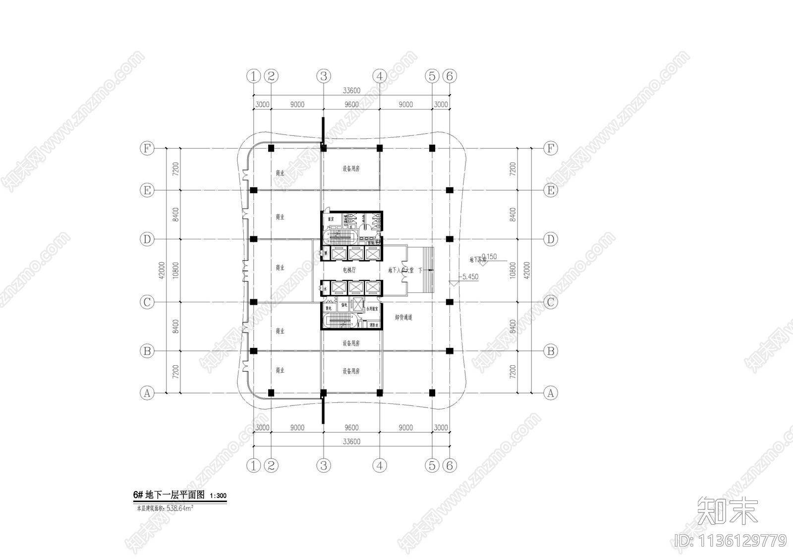 现代高层办公楼效果图cad施工图下载【ID:1136129779】