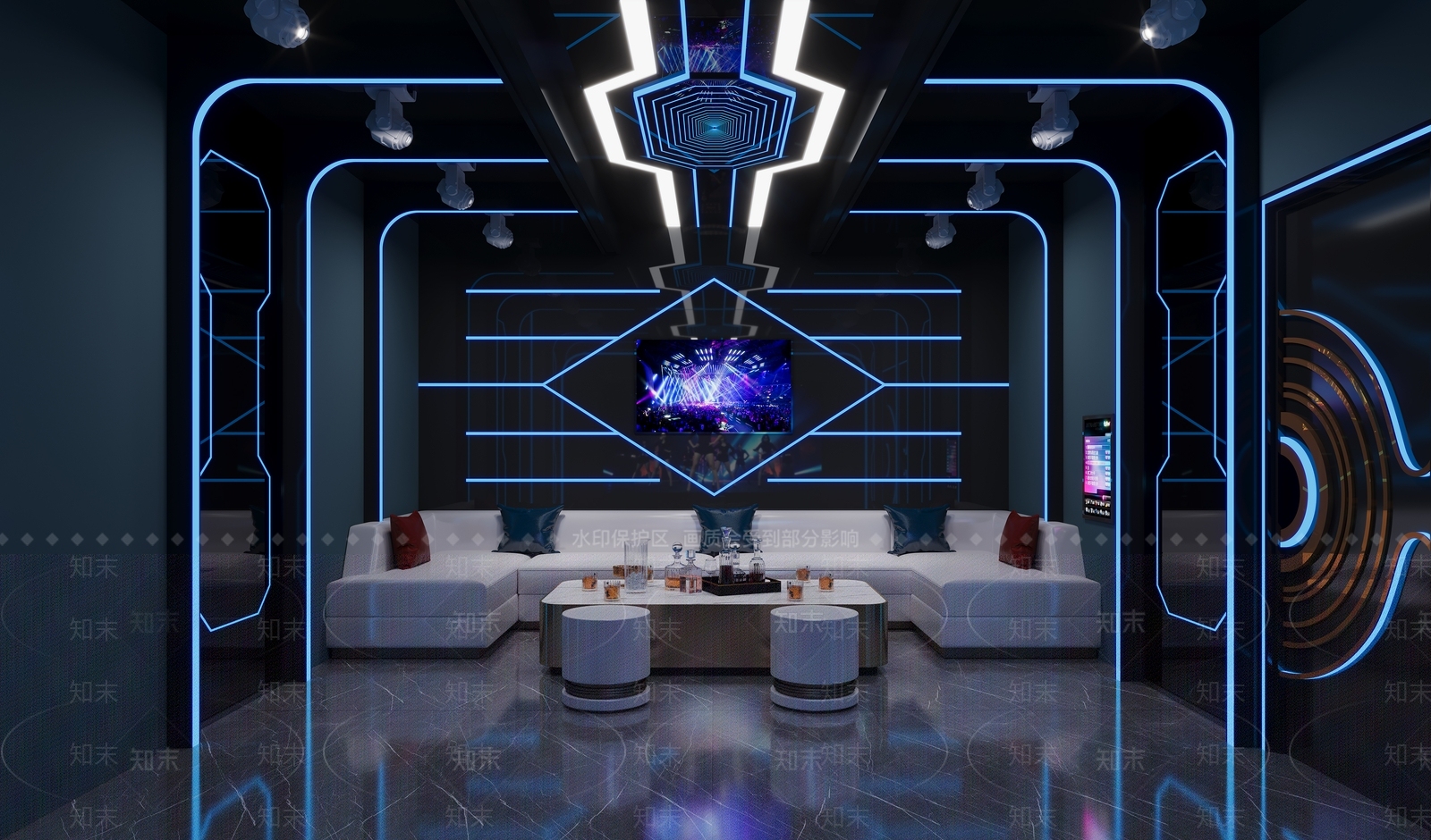 现代KTV包厢3D模型下载【ID:1136129722】