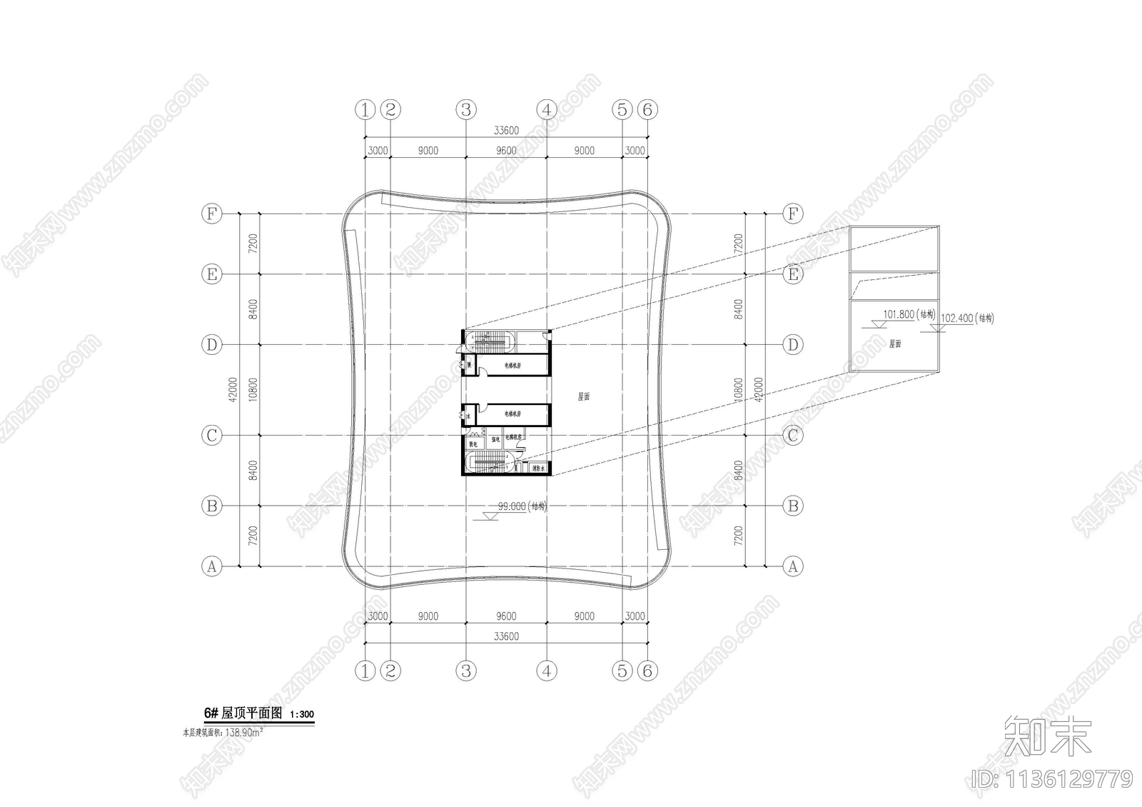 现代高层办公楼效果图cad施工图下载【ID:1136129779】