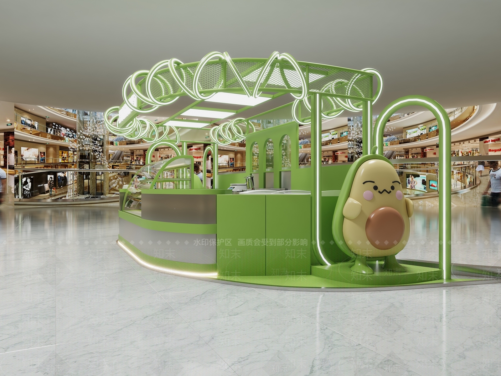 现代中岛奶茶店3D模型下载【ID:1136136151】