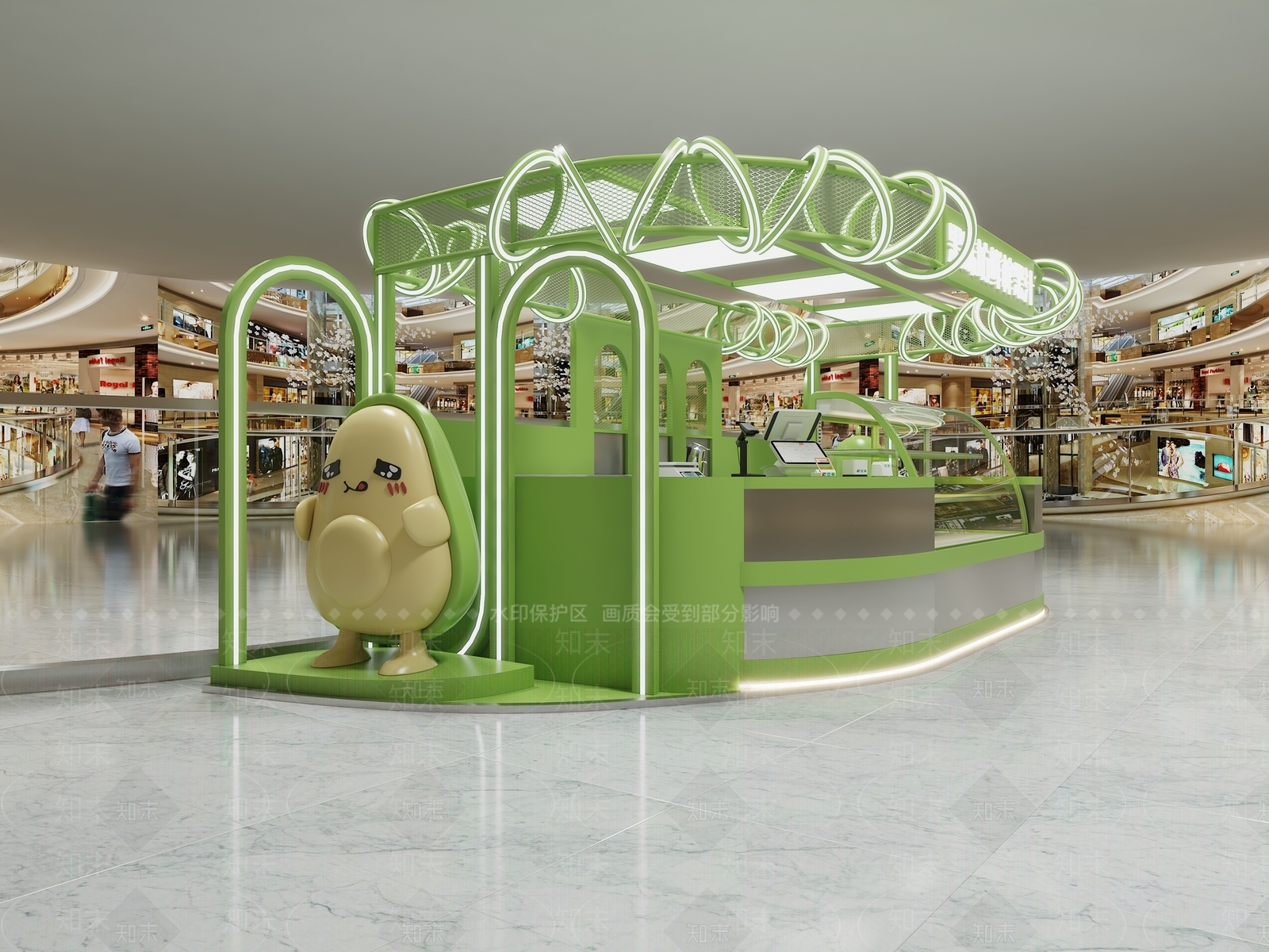 现代中岛奶茶店3D模型下载【ID:1136136151】