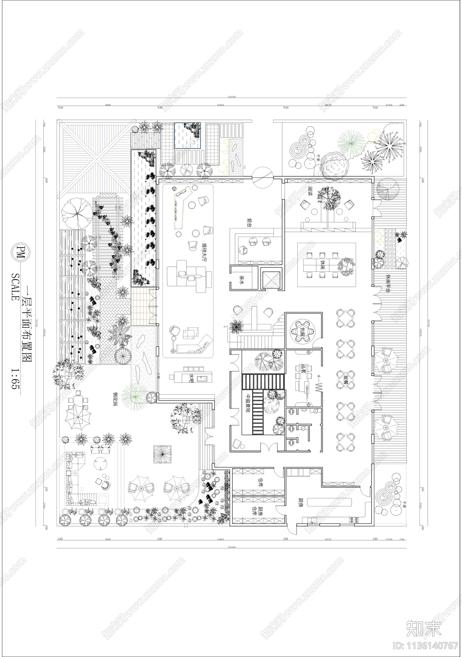 民宿室内装修施工图下载【ID:1136140767】