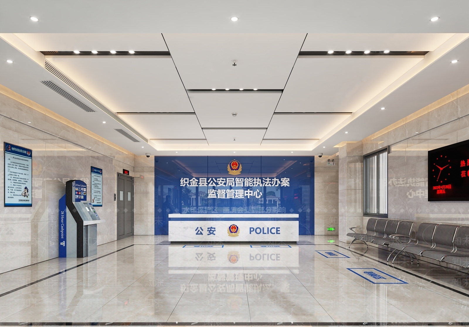 现代公安局大厅SU模型下载【ID:1136141238】