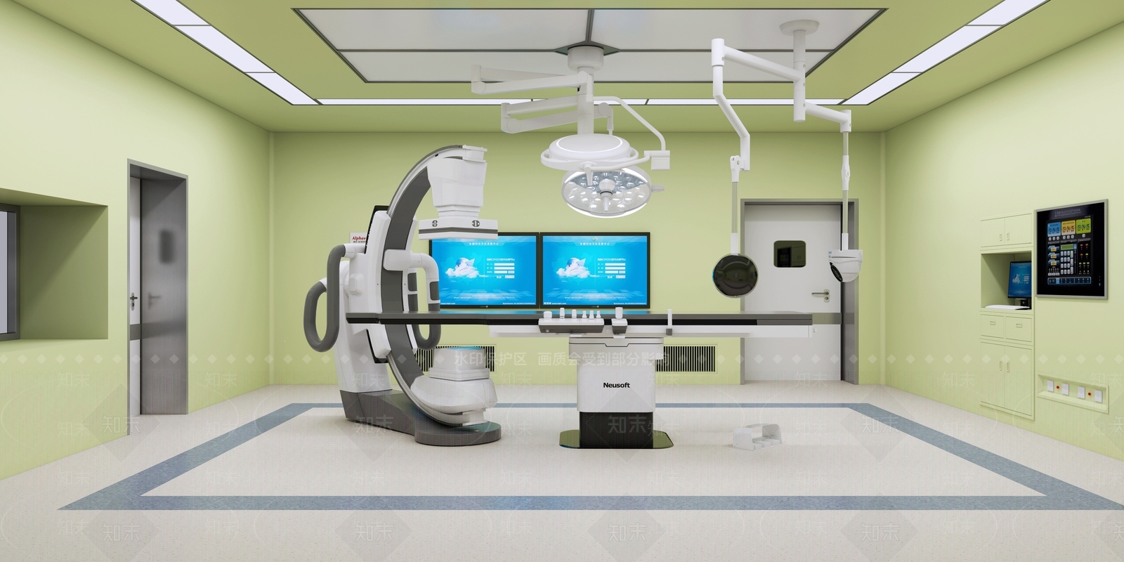 现代医院3D模型渲染效果图