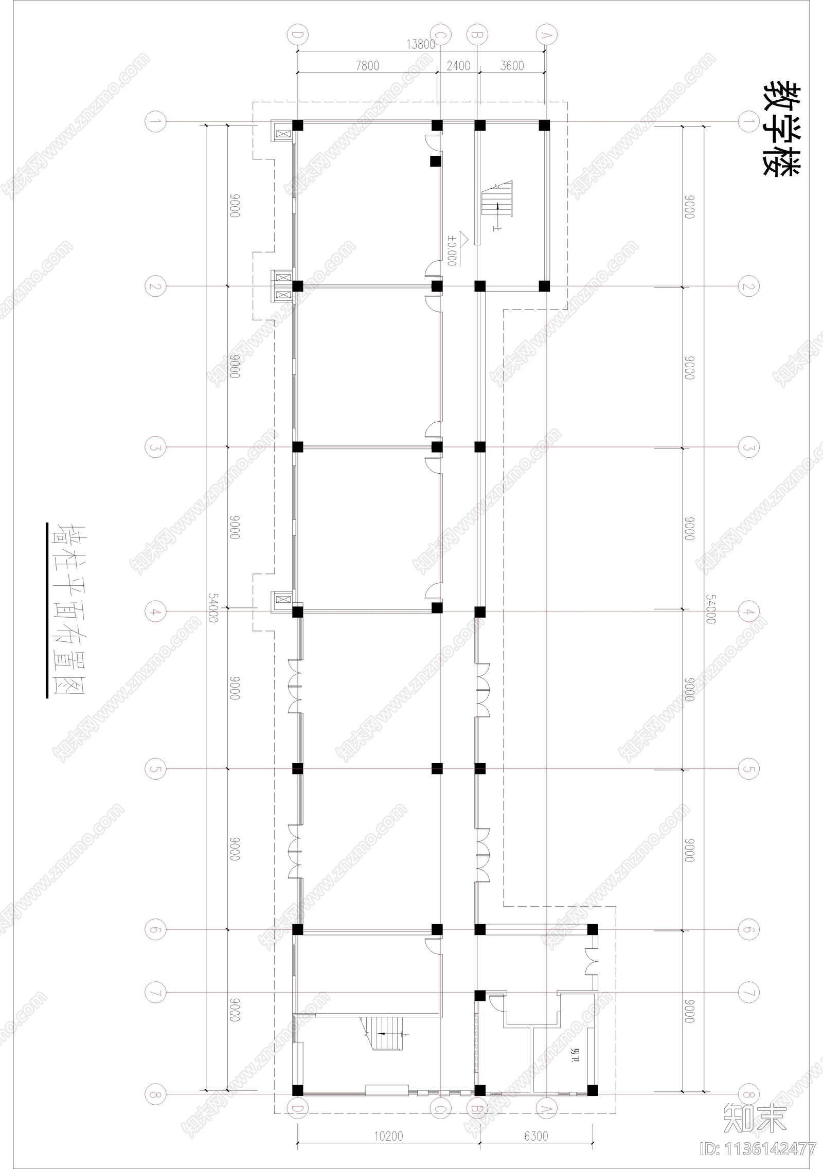 学校建筑平面图cad施工图下载【ID:1136142477】