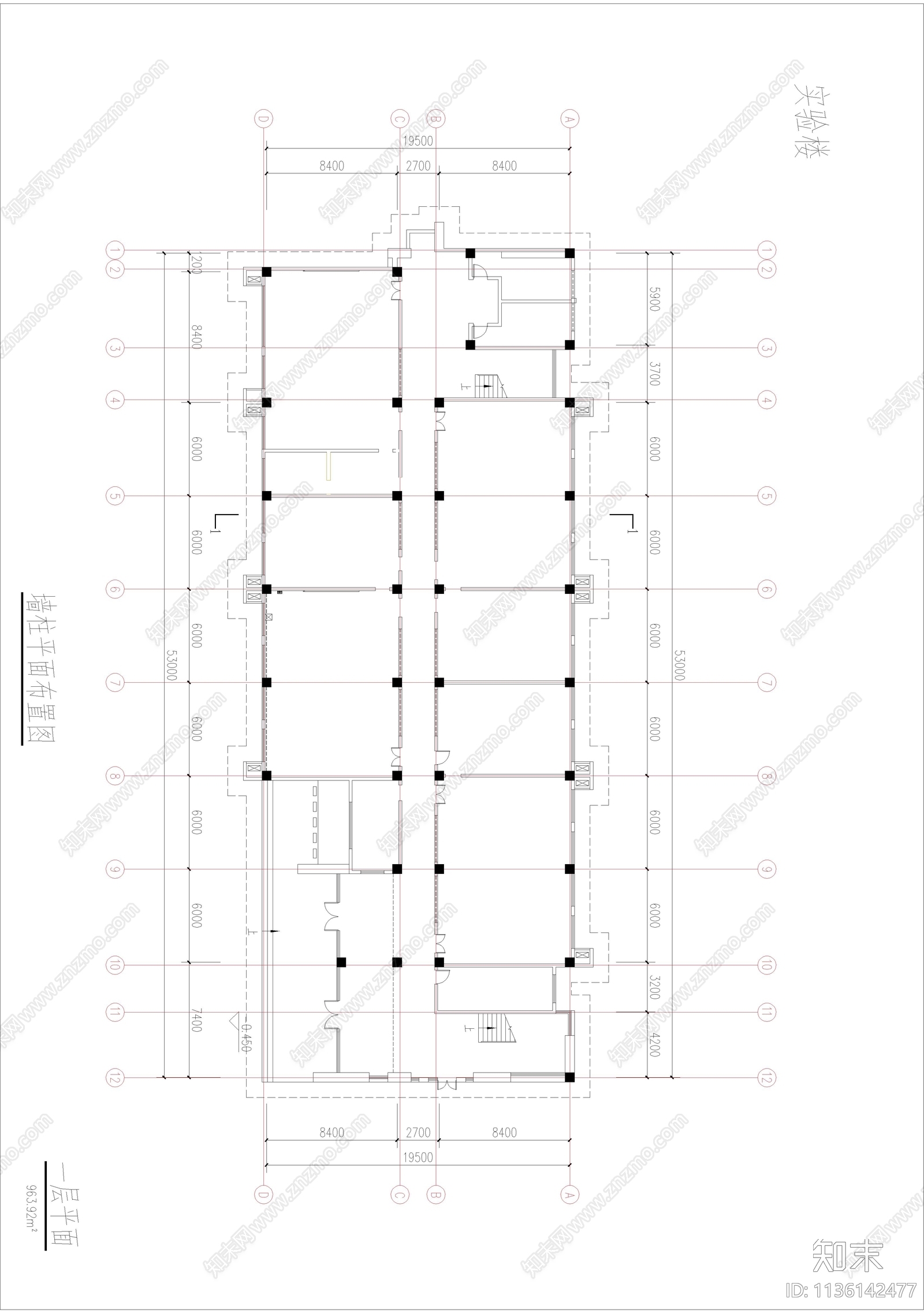 学校建筑平面图cad施工图下载【ID:1136142477】