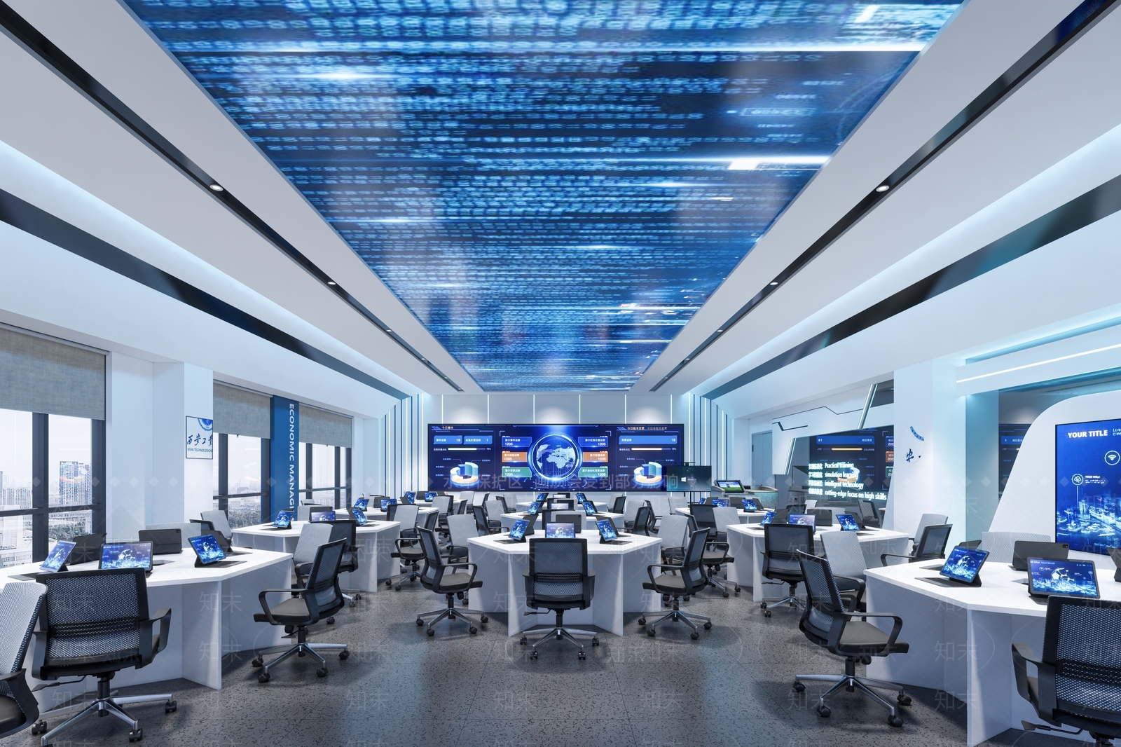 现代电脑培训教室SU模型下载【ID:1136146583】