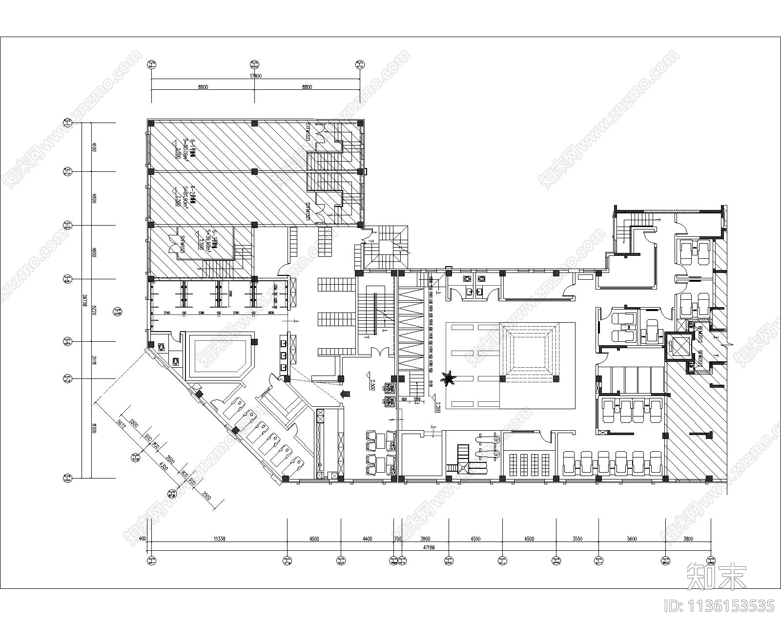 某1500平日式汗蒸汤泉SPA会所cad施工图下载【ID:1136153535】