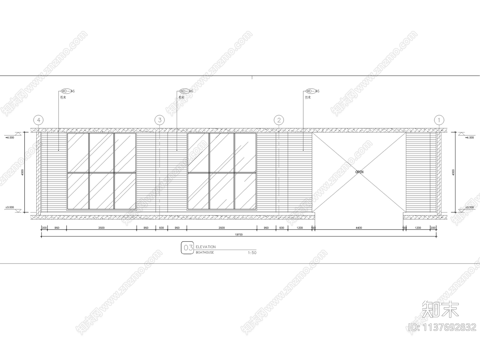 室外船坞休息等待建筑cad施工图下载【ID:1137692832】