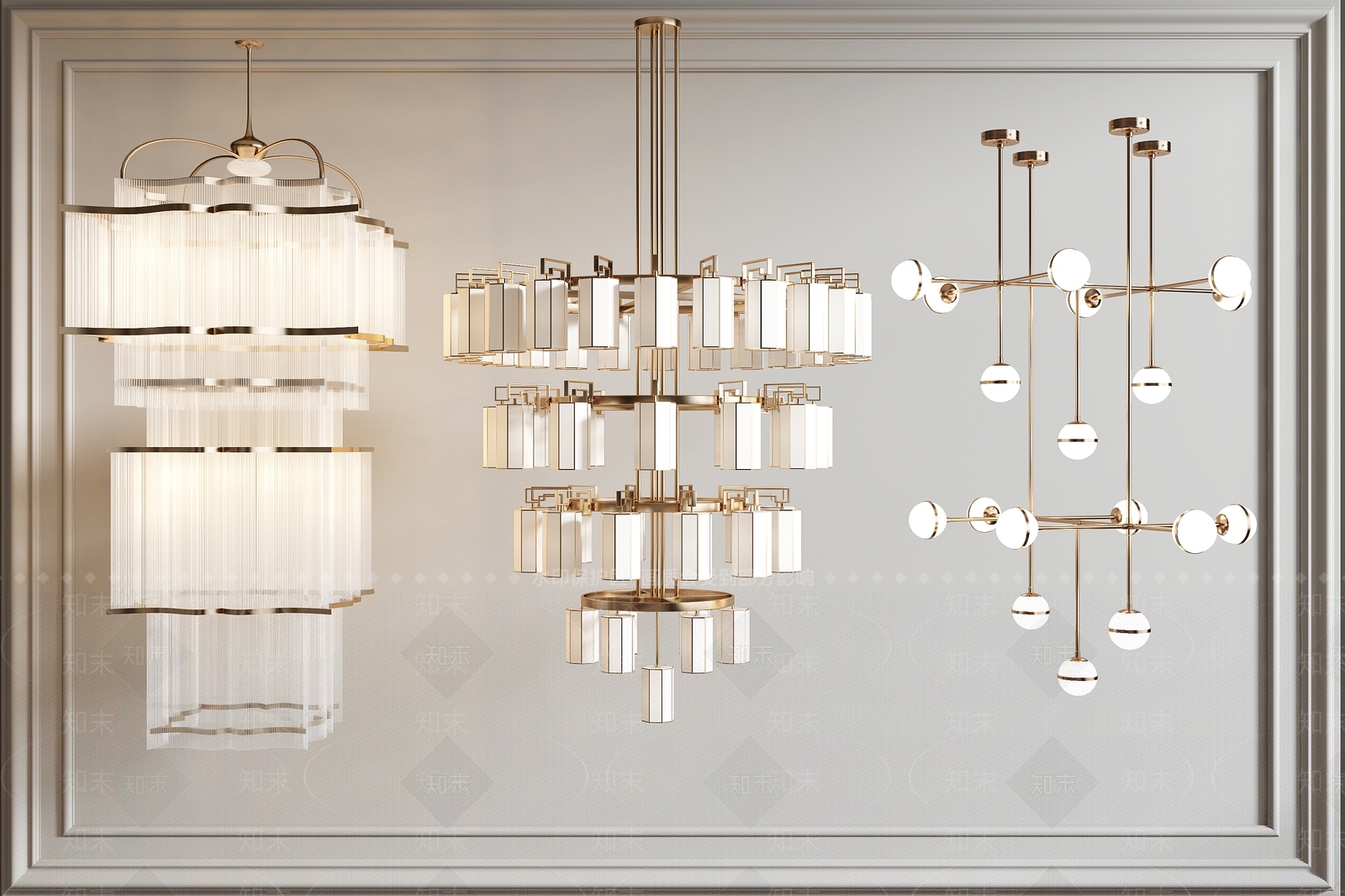 新中式吊灯3D模型下载【ID:1136160376】