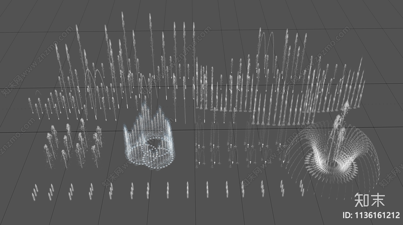 现代喷泉SU模型下载【ID:1136161212】