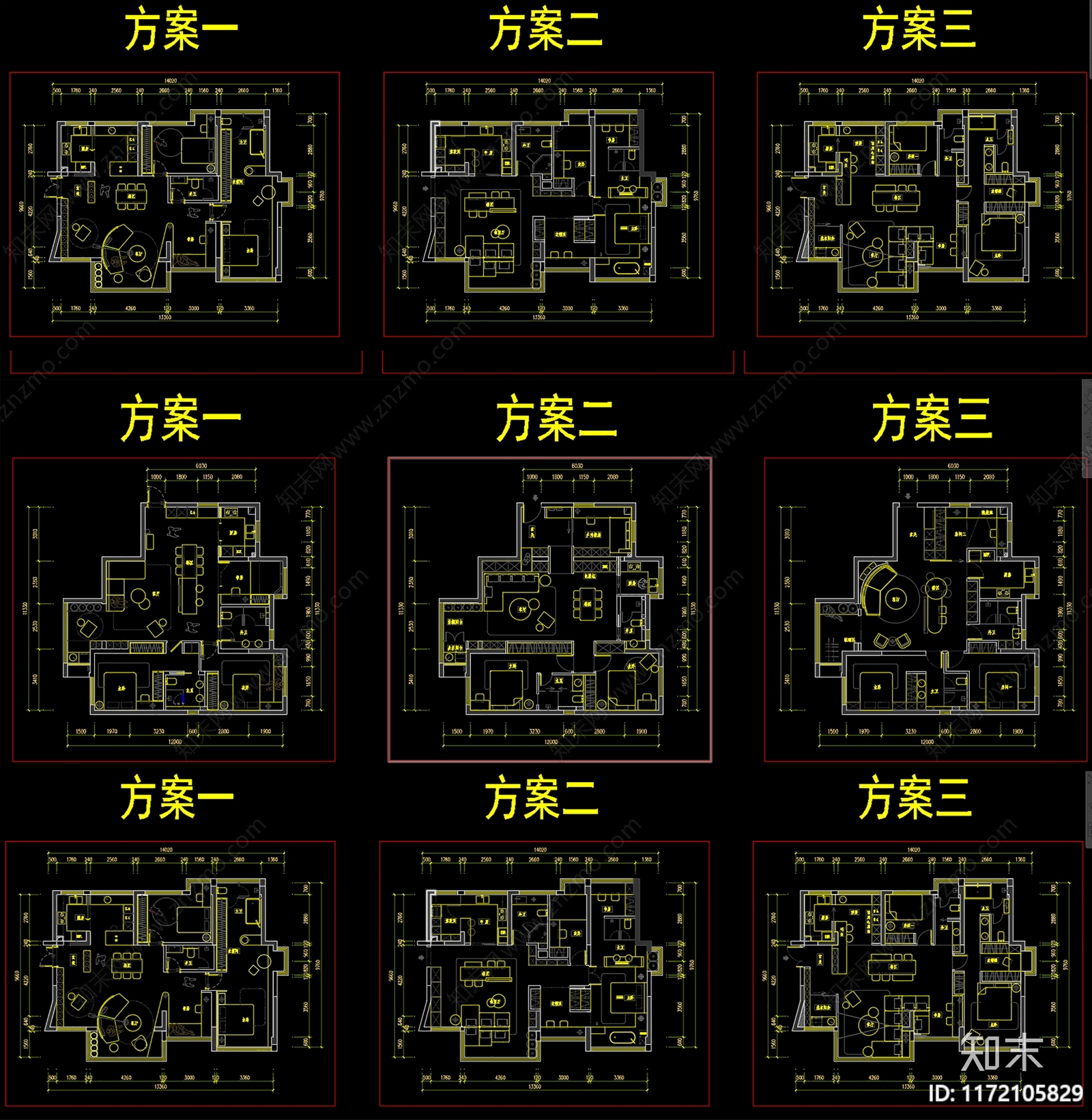 室内平面图cad施工图下载【ID:1172105829】