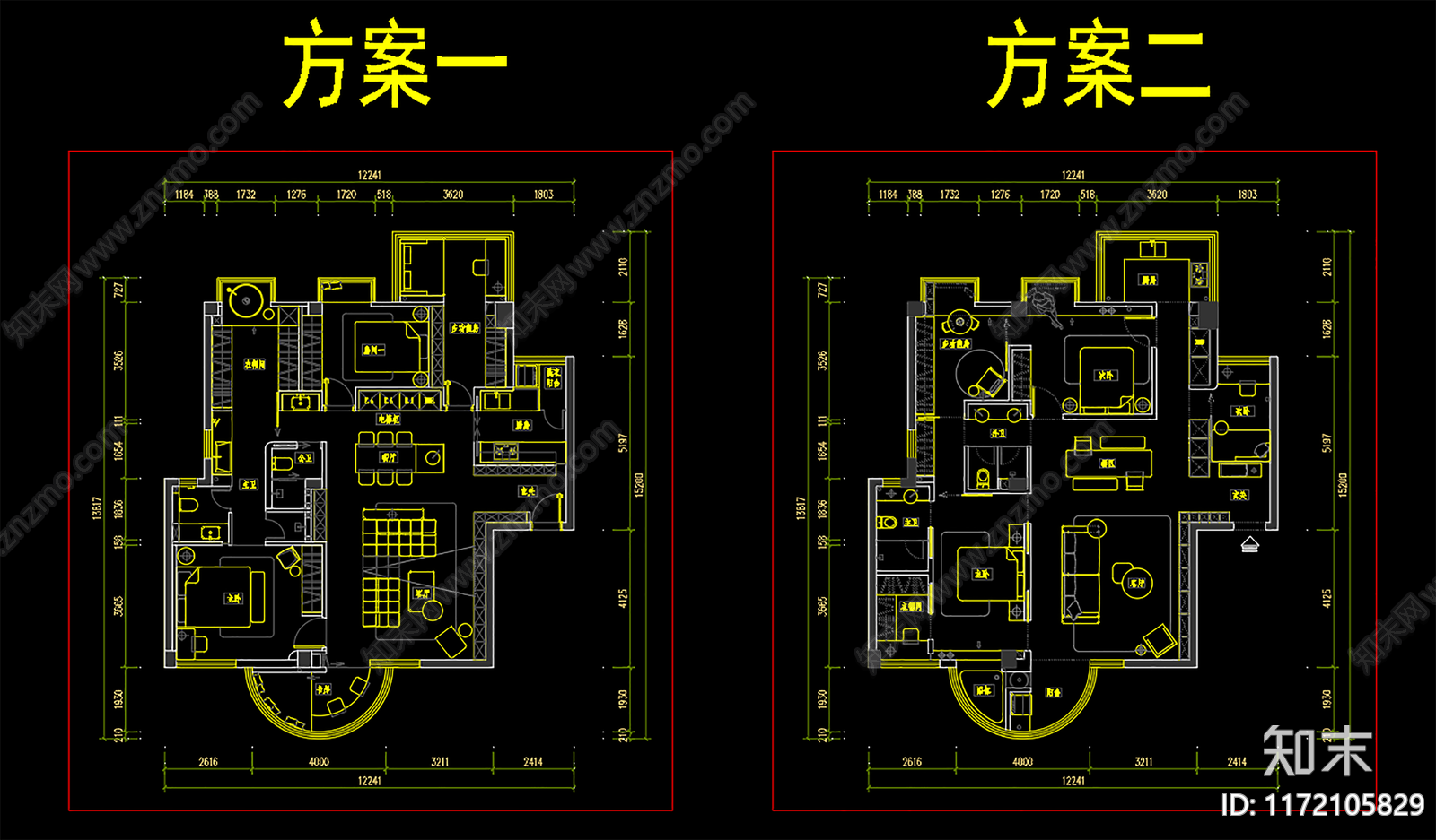 室内平面图cad施工图下载【ID:1172105829】