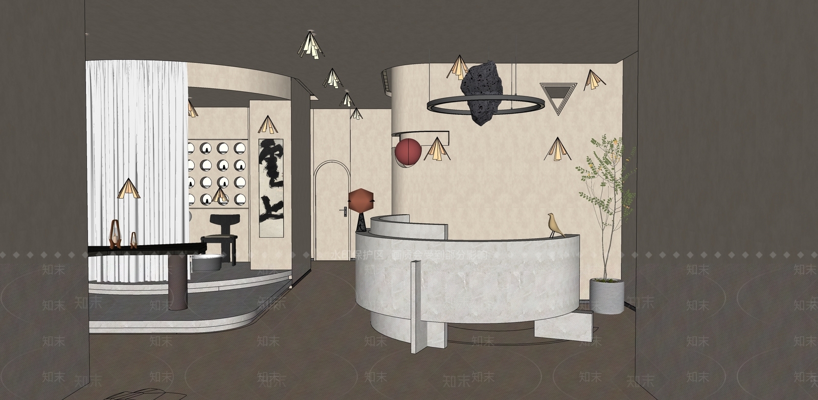 侘寂SPA会所SU模型下载【ID:1136163897】