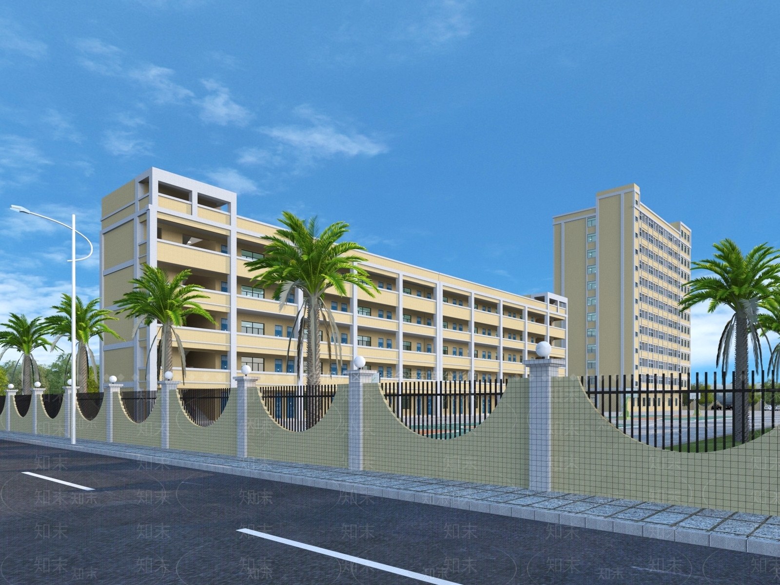 现代学校外观3D模型下载【ID:1136169278】