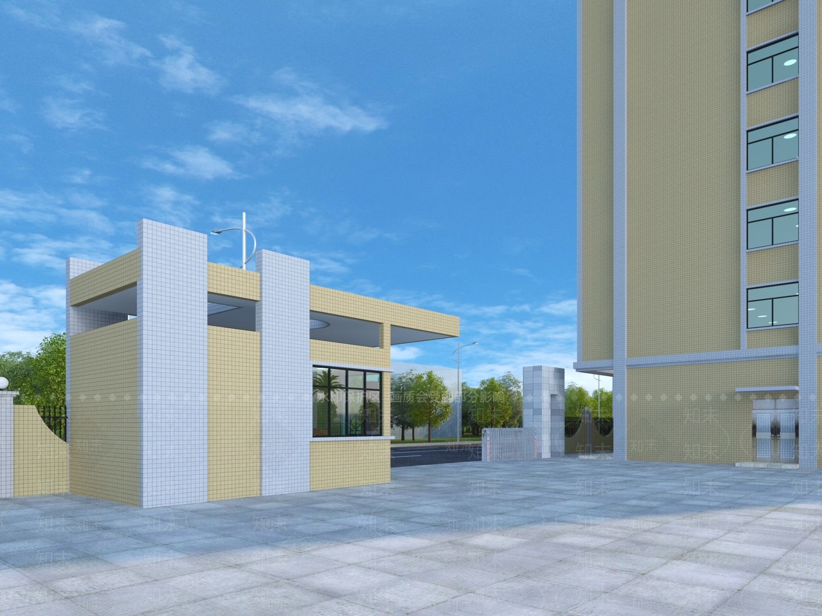 现代学校外观3D模型下载【ID:1136169278】