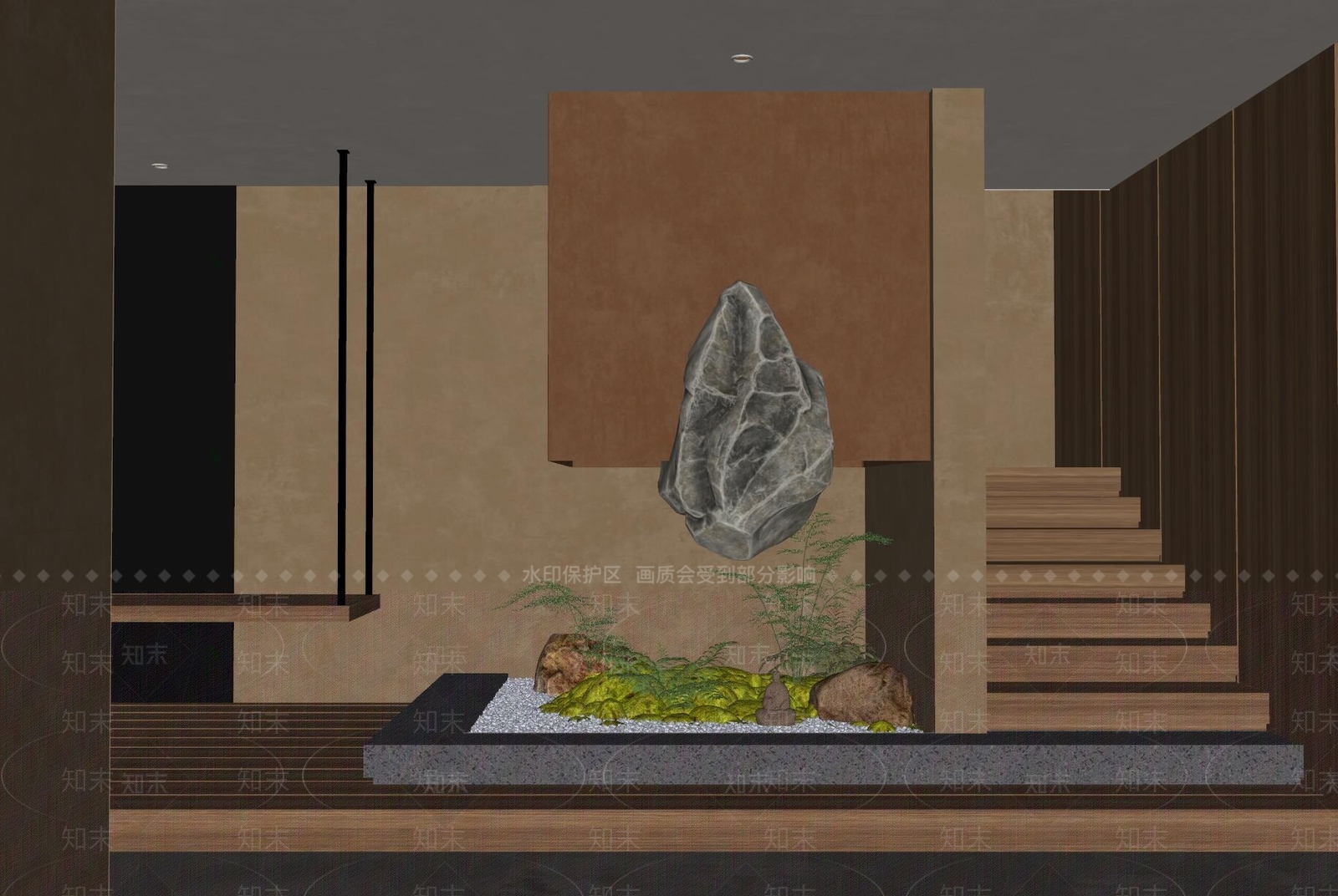 现代楼梯间SU模型下载【ID:1136621993】