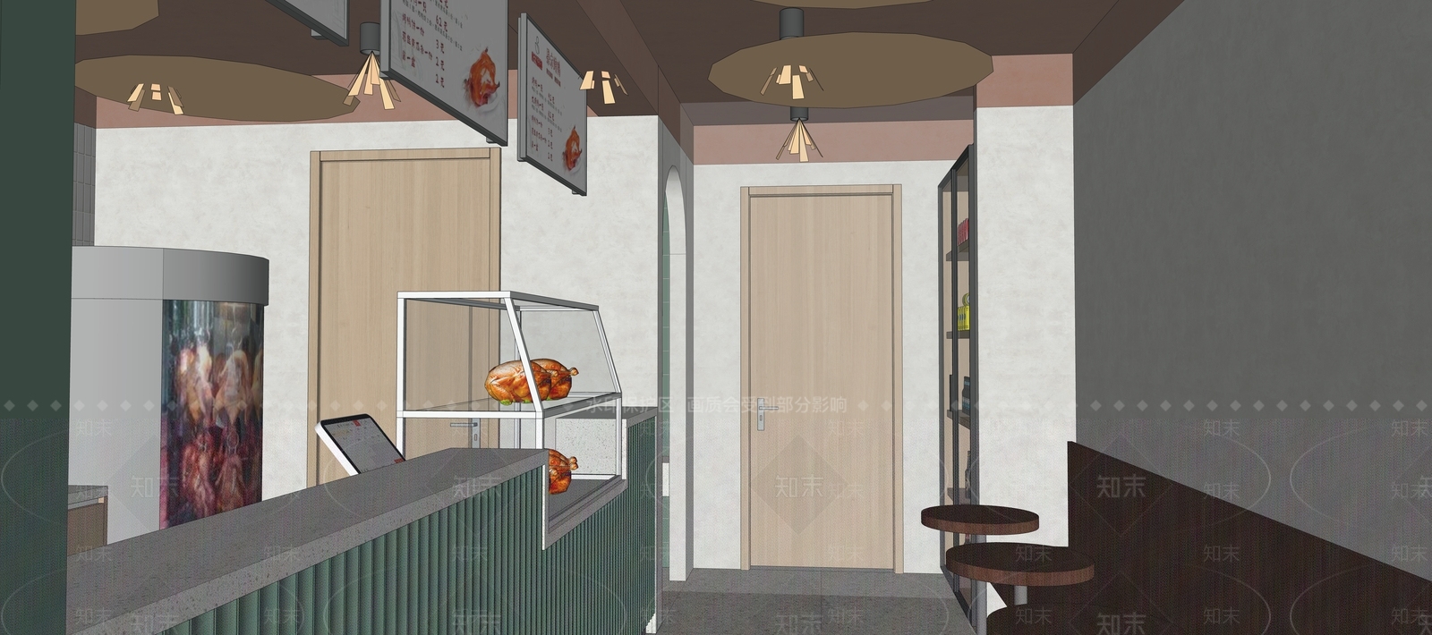 现代烤鸭店铺SU模型下载【ID:1136172400】