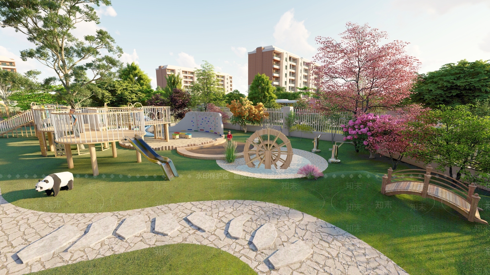 现代幼儿园景观SU模型下载【ID:1136178785】