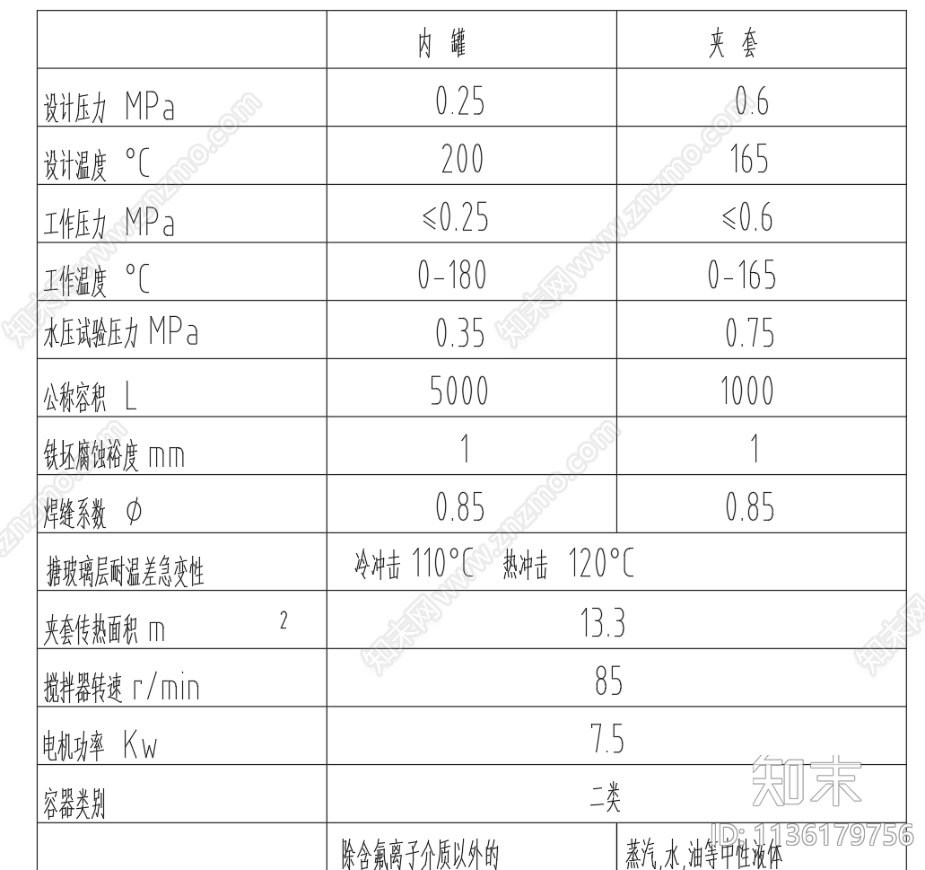 K5000搪玻璃反应釜总装配cad施工图下载【ID:1136179756】