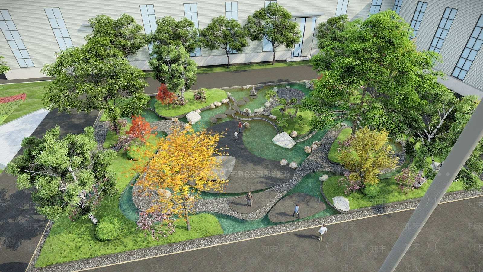 现代办公景观SU模型下载【ID:1136422197】