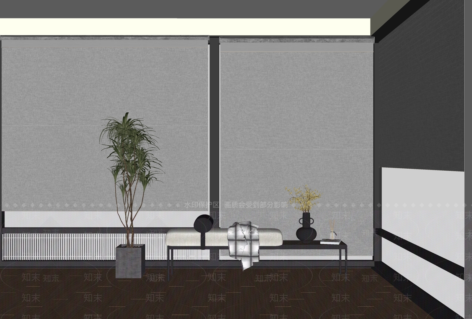 现代床尾凳SU模型下载【ID:1136184962】
