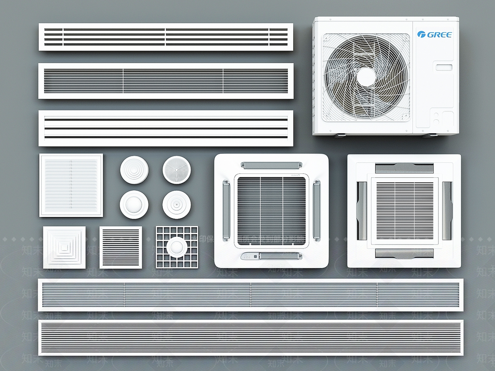 中央空调出风口3D模型下载【ID:1136185302】