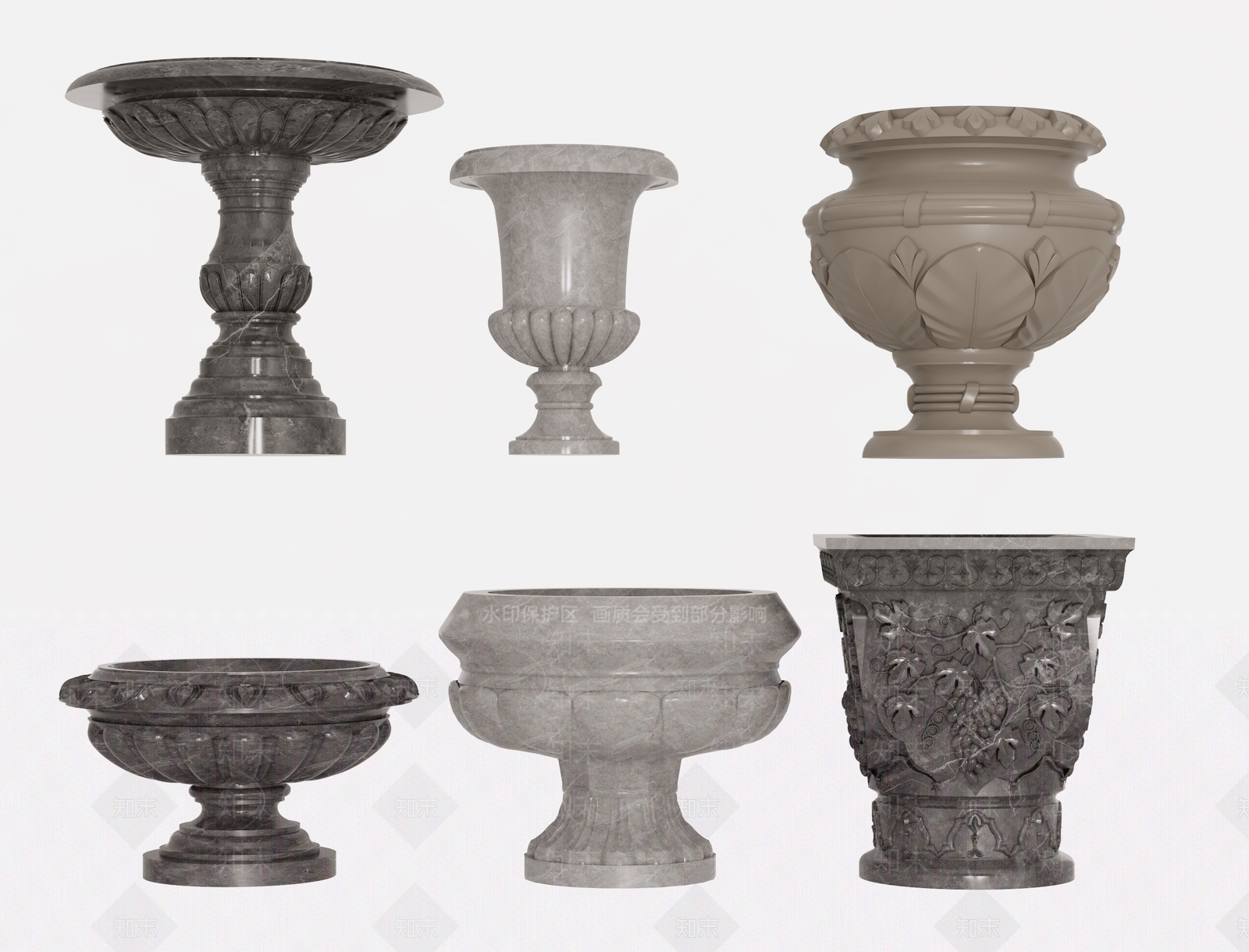 欧式花坛花钵SU模型下载【ID:1136188553】