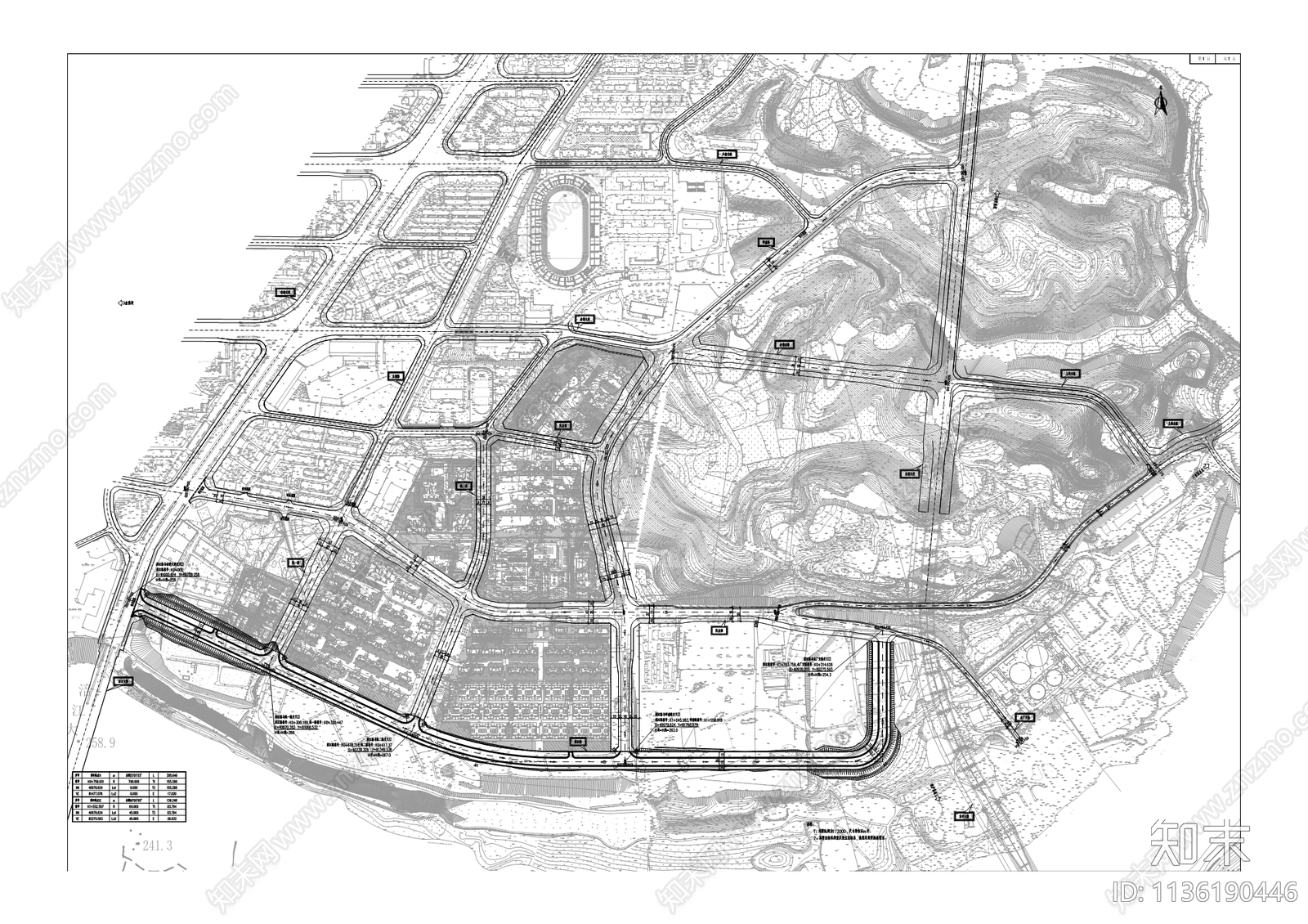 两桥片区滨江路道路工程cad施工图下载【ID:1136190446】