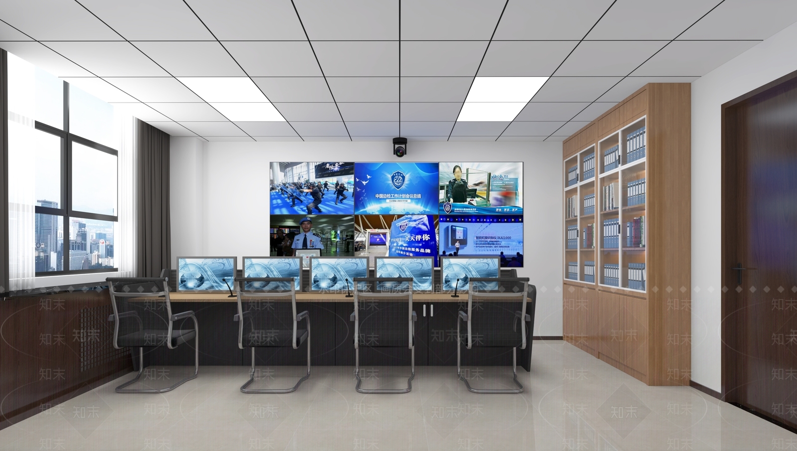 现代监控室3D模型下载【ID:1136190974】