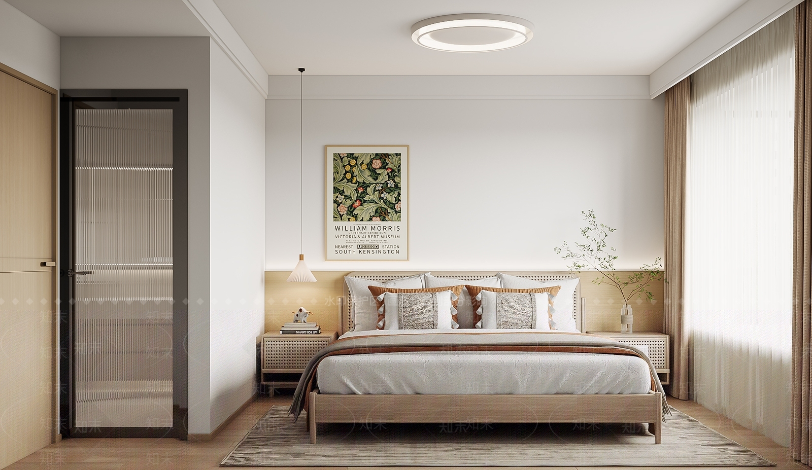 北欧简约卧室3D模型下载【ID:1136193098】