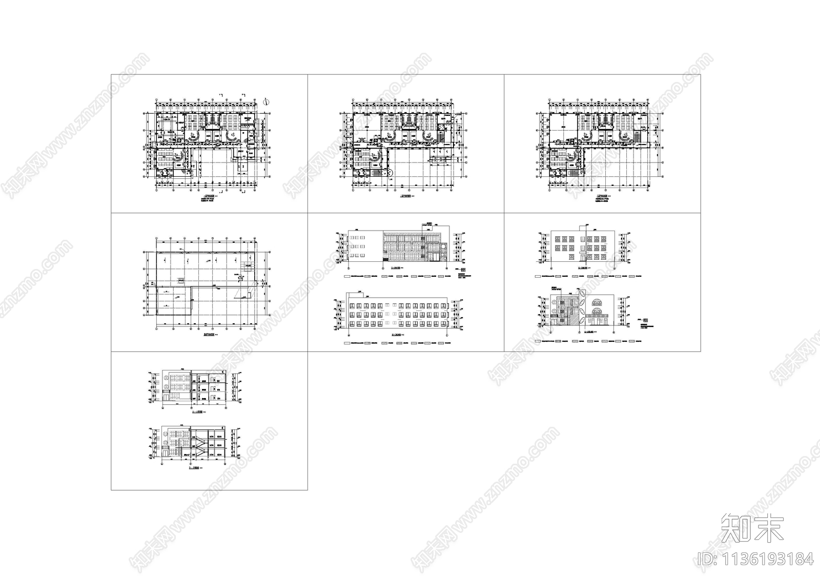 幼儿园建筑cad施工图下载【ID:1136193184】