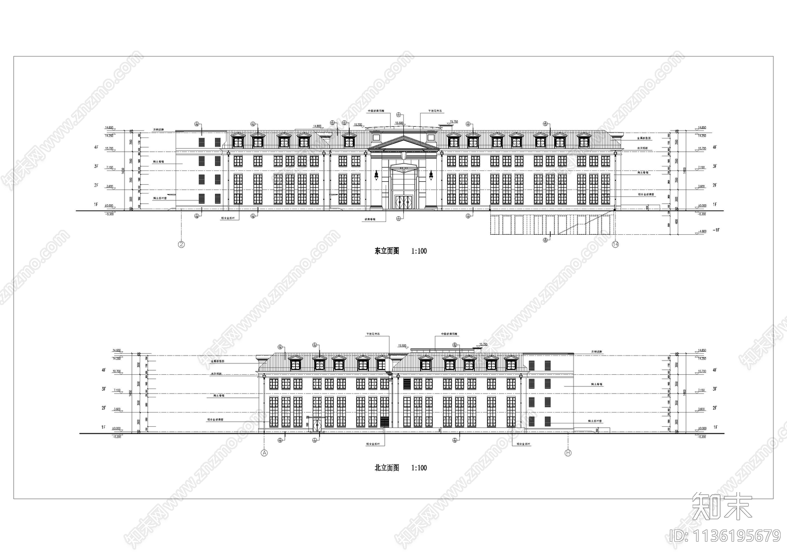 衡山路办公楼建筑cad施工图下载【ID:1136195679】