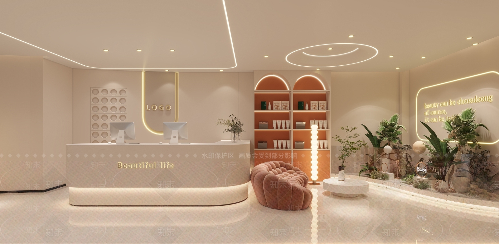 现代美容院美容SPA店3D模型下载【ID:1136197302】